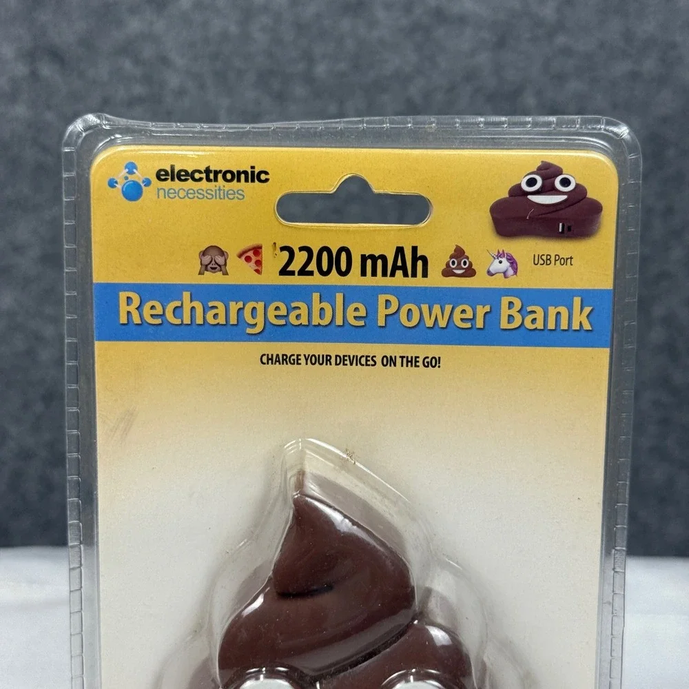 Electronic Necessities Poop Emoji Power Bank 2200mAh Portable Charger